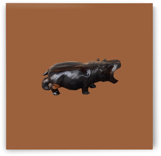 painting hippopotamus animal figurine by thebestart