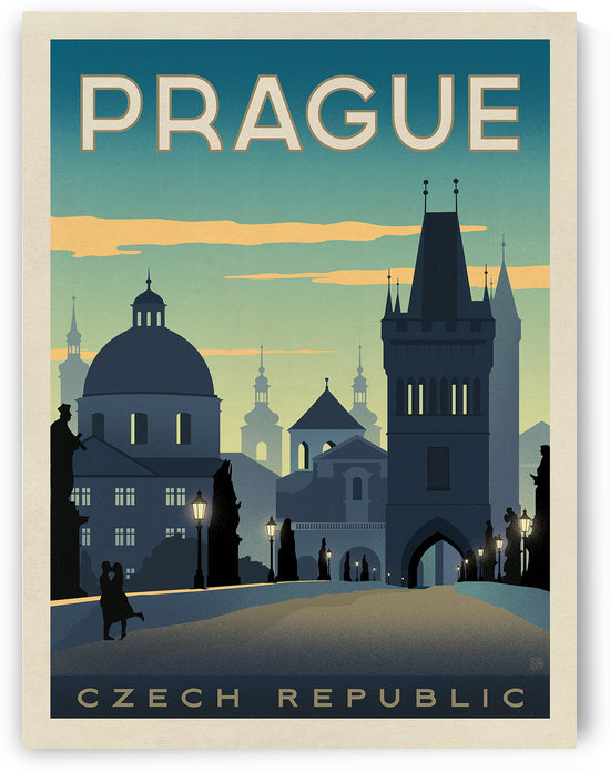 Prague vintage travel poster by VINTAGE POSTER