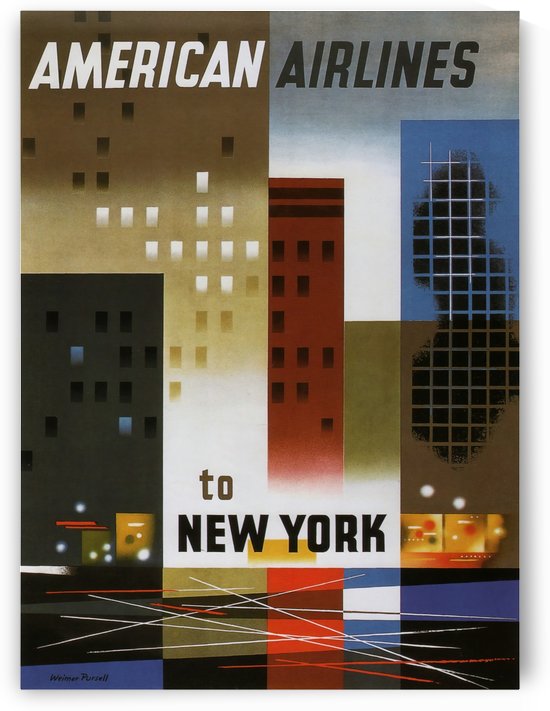 American Airlines to New York Travel Poster 1940 by VINTAGE POSTER