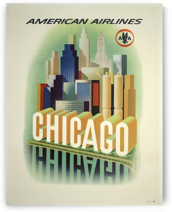 American Airlines Chicago by VINTAGE POSTER