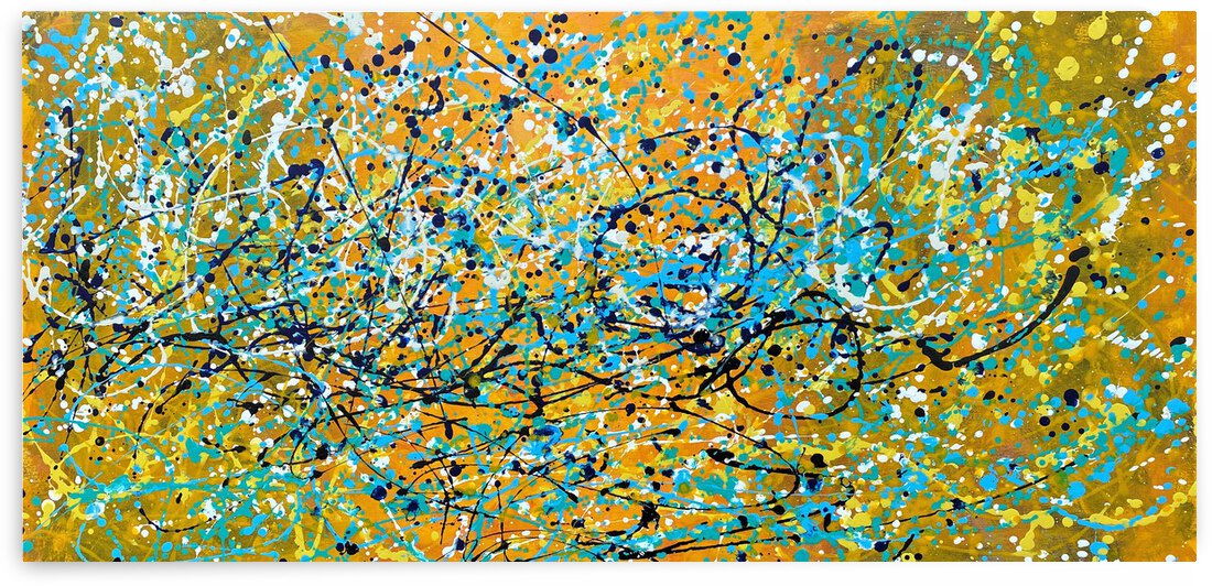 Aqua Green and Blue on Yellow by Monte Malenke