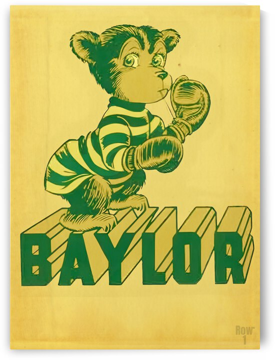 Vintage Baylor Bear with Boxing Gloves by Row One Brand