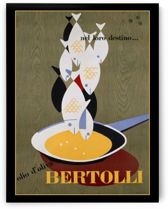 Bertolli cooking fish poster by VINTAGE POSTER