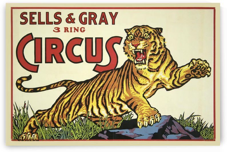 Sells and Grey 3 Ring Circus by VINTAGE POSTER