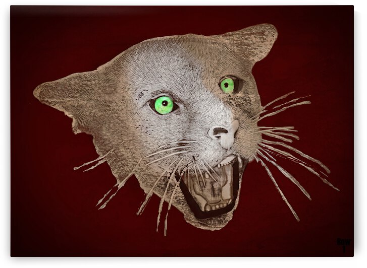 Vintage Washington State Cougar Art by Row One Brand