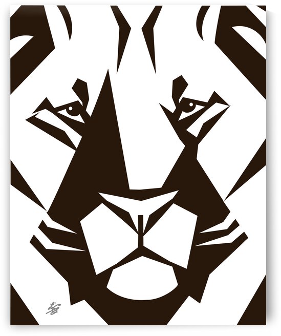 Geometric Lion Portrait by Liz Cereby
