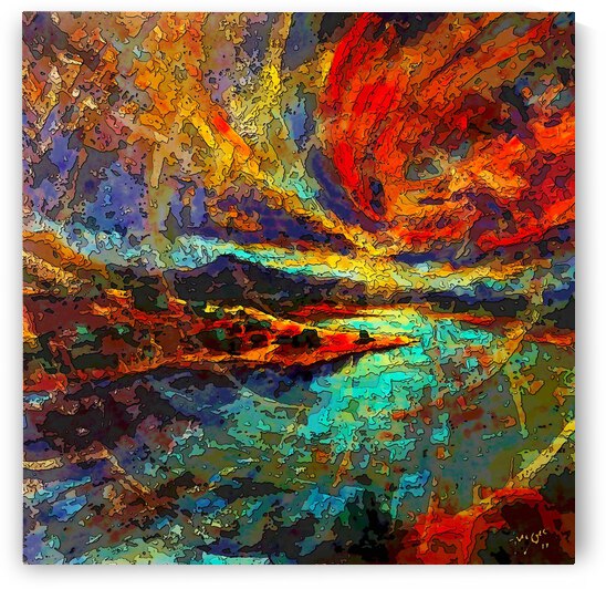 Pedernal Sunset Abiquiu Digital by Tom McGee Art  Landscapes Reimmagined