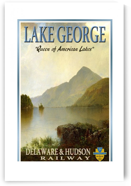 Lake George Delaware and Hudson Railway train travel poster by VINTAGE POSTER