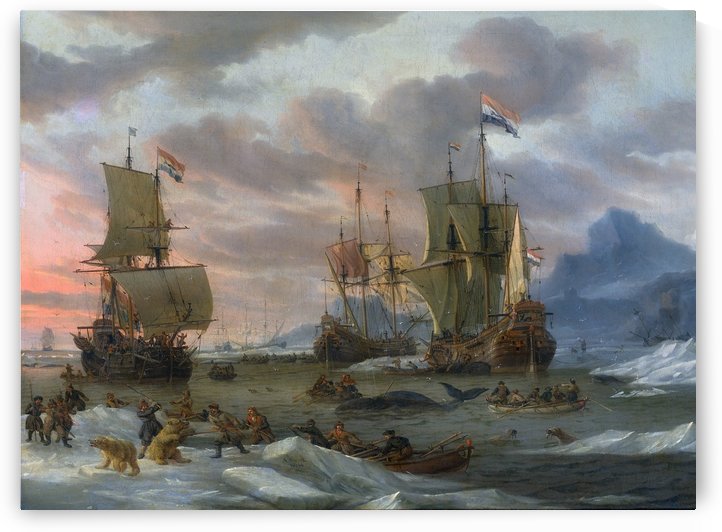 Walvisvangst by Abraham Storck