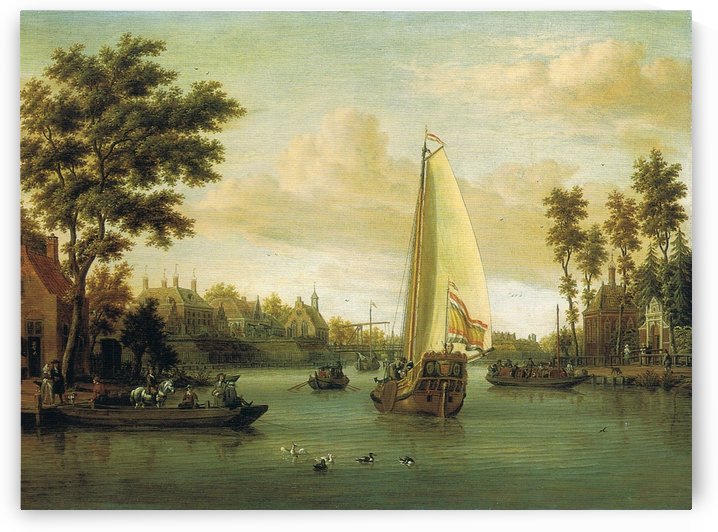 View of Maarsen on the Vecht by Abraham Storck