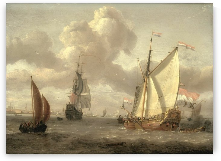 Ship on the River IJ in Amsterdam, around 1661 by Abraham Storck