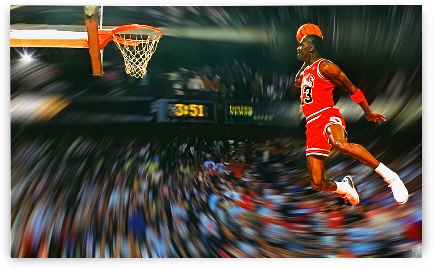1988 Michael Jordan Dunk Contest Art Remix by Row One Brand