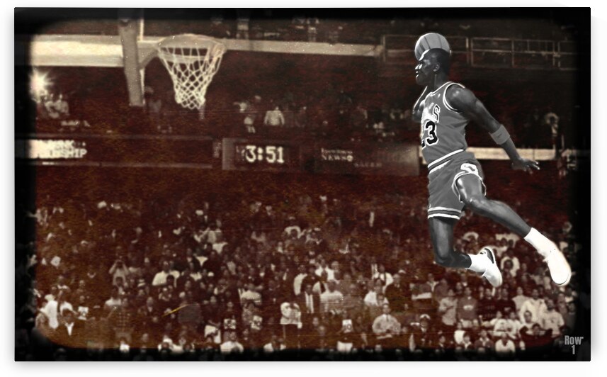 1988 Dunk Contest Michael Jordan 3D Viewfinder Art by Row One Brand