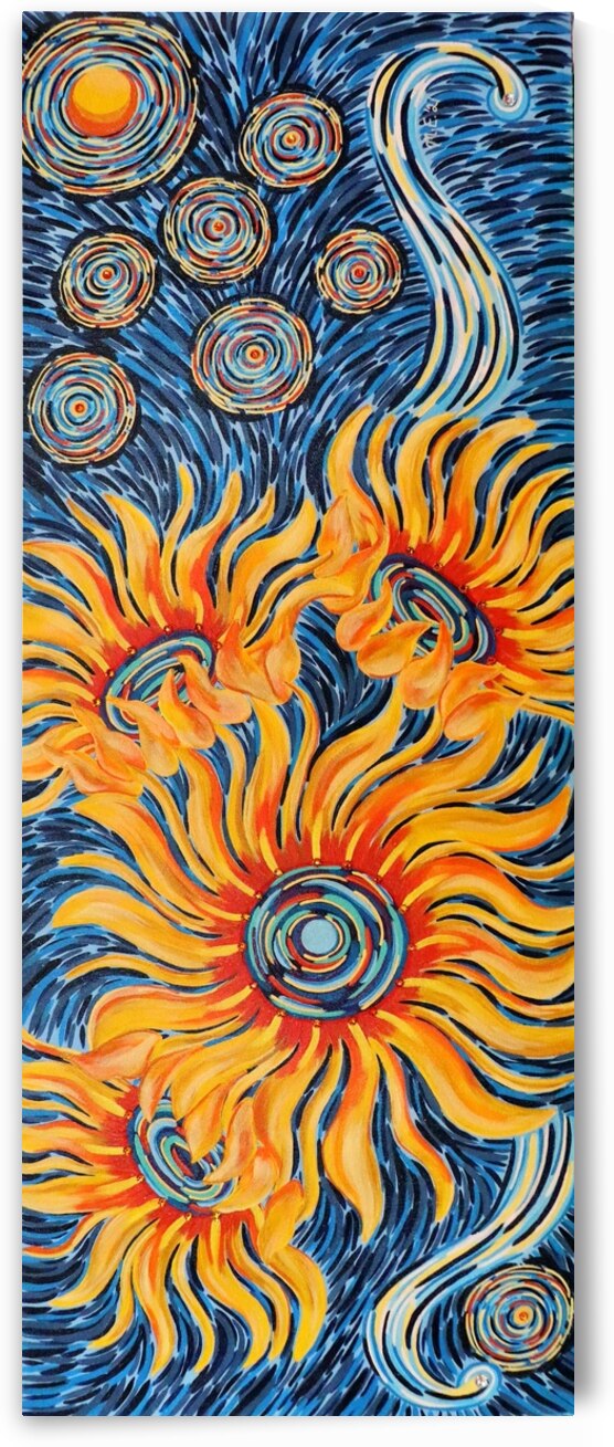 Starry Night Sunflowers by Megan Evans