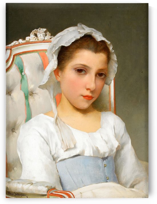 Young French girl sitting by Hugo Salmson