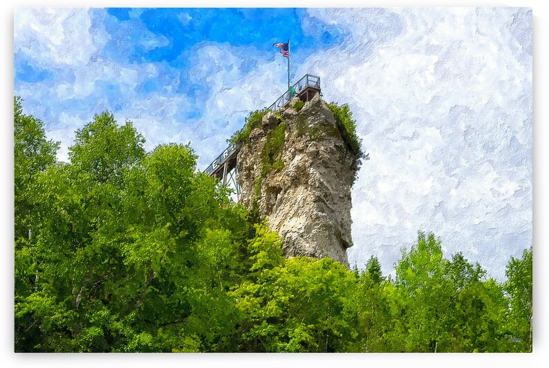 Castle Rock Michigan Painterly by Jennifer White