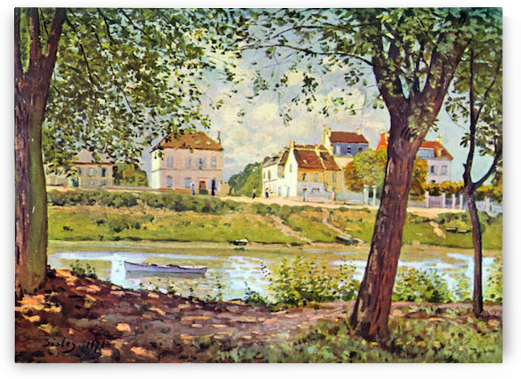Village on the banks of the Seine by Sisley