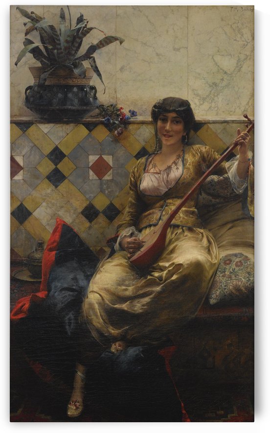 Girl with mandolin by Ferdinand Max Bredt