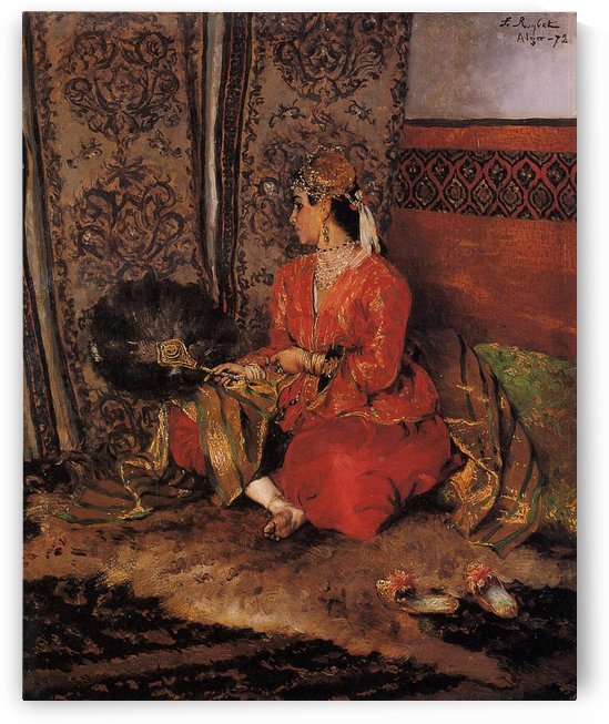 A beautifull woman in red by Ferdinand Max Bredt