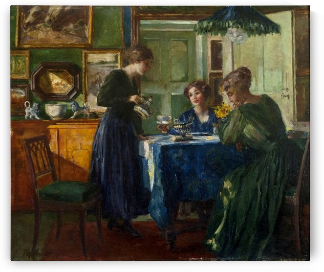 Women serving breakfast by Ferdinand Max Bredt