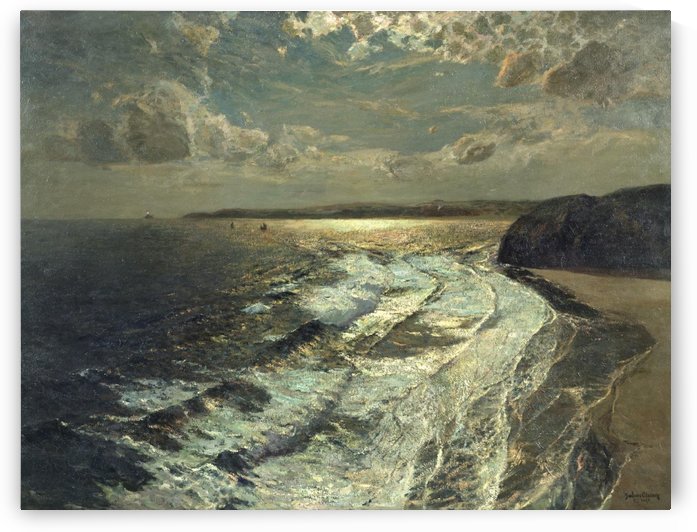 Moonlit Shore by Julius Caesar Ibbetson