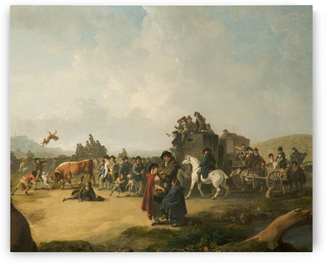 Bull Baiting by Julius Caesar Ibbetson