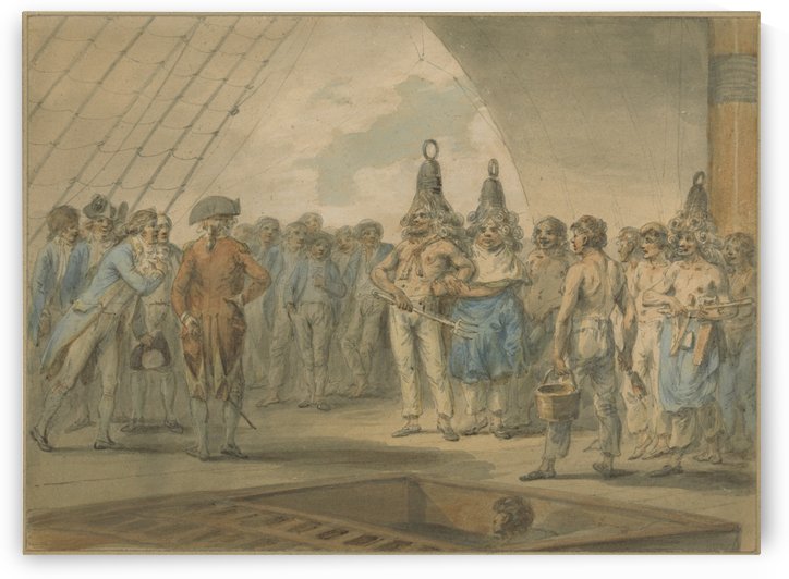 Crossing the Line Ceremony on Board the Ship by Julius Caesar Ibbetson