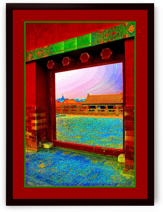 AN OPEN DOORWAY AT THE FORBIDDEN CITY - BEIJING CHINA by LES MAYERS 