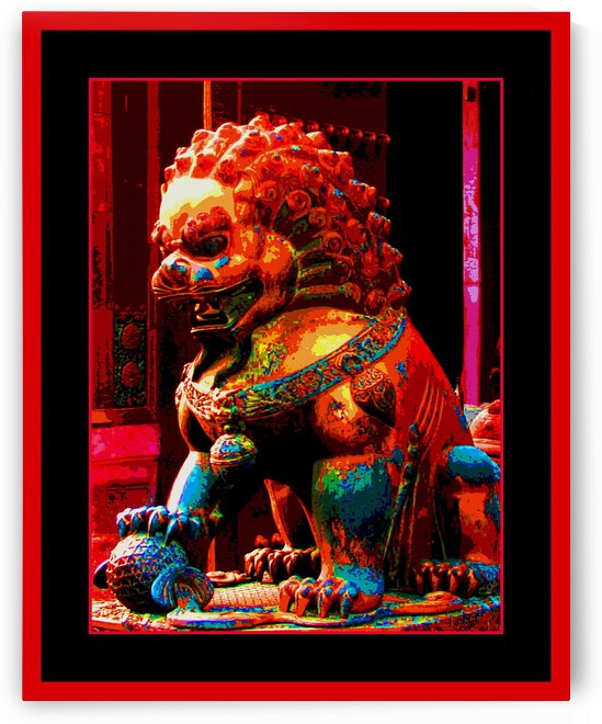 GUARDIAN LION IN THE FORBIDDEN CITY - BEIJING CHINA by LES MAYERS 