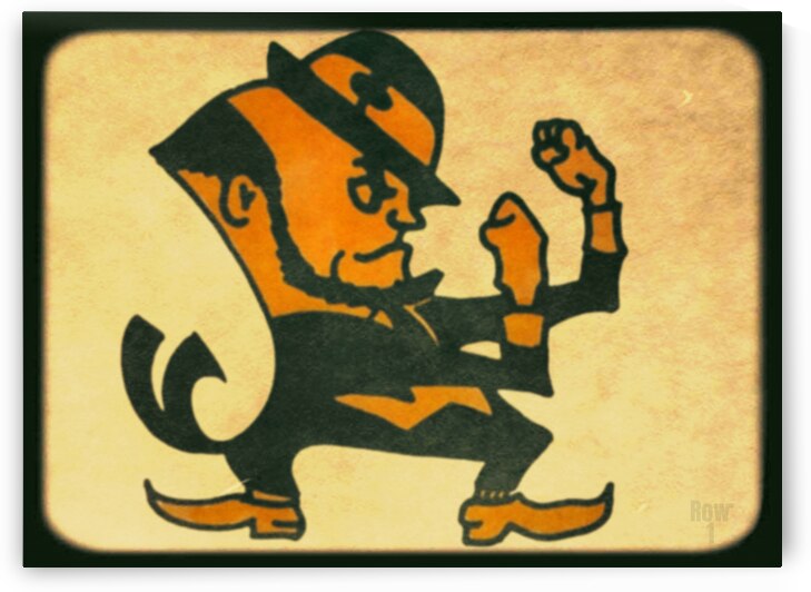 University of Notre Dame Leprechaun Mascot Viewfinder Slide Art by Row One Brand