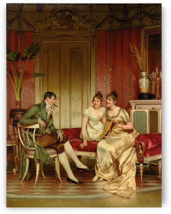 Two ladies and a gentleman by Frederic Soulacroix