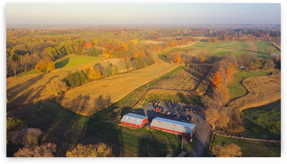 US ROCHESTER RED BARN TOWER SILOS CORN FIELD ROCH by Trong Nguyen
