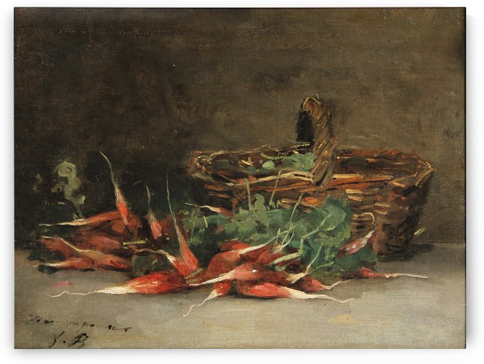Still life basket by Francois Bonvin