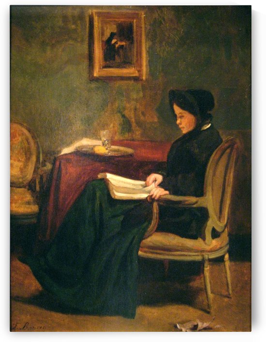 Seated woman reading, 1862 by Francois Bonvin