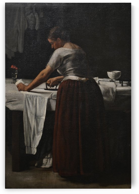 Woman ironing by Francois Bonvin