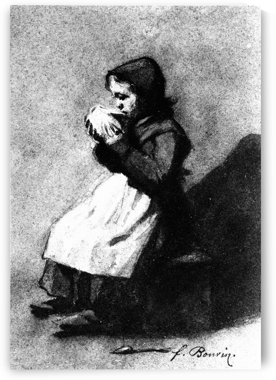 Girl Drinking from a Bowl by Francois Bonvin
