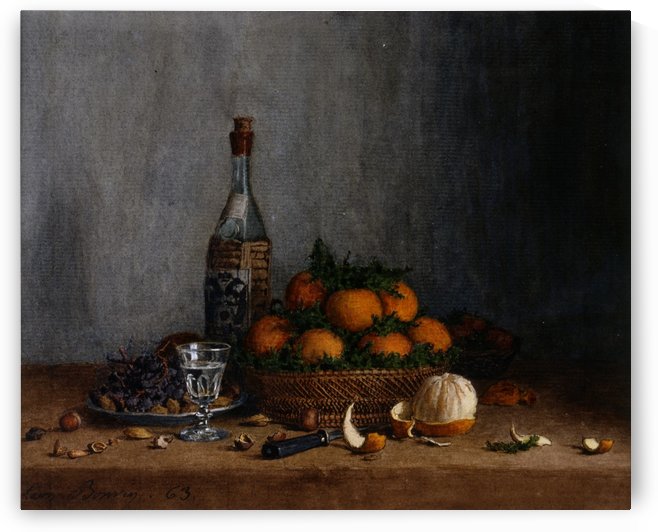 Still Life with Basket of Oranges by Francois Bonvin