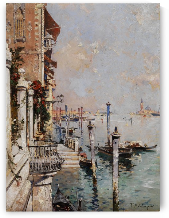 A view over the grand canale by Franz Richard Unterberger