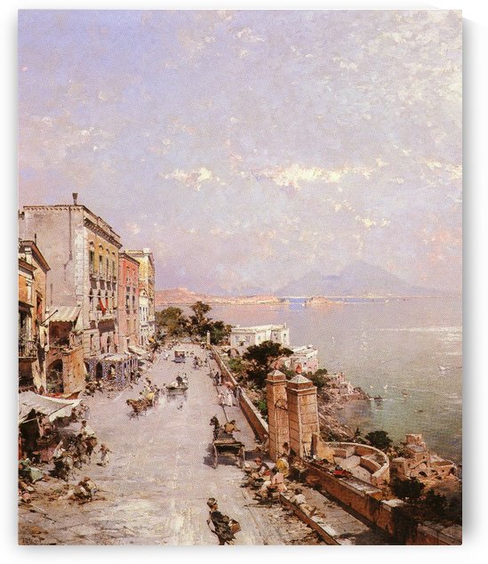 A view of Posilippo, Naples by Franz Richard Unterberger