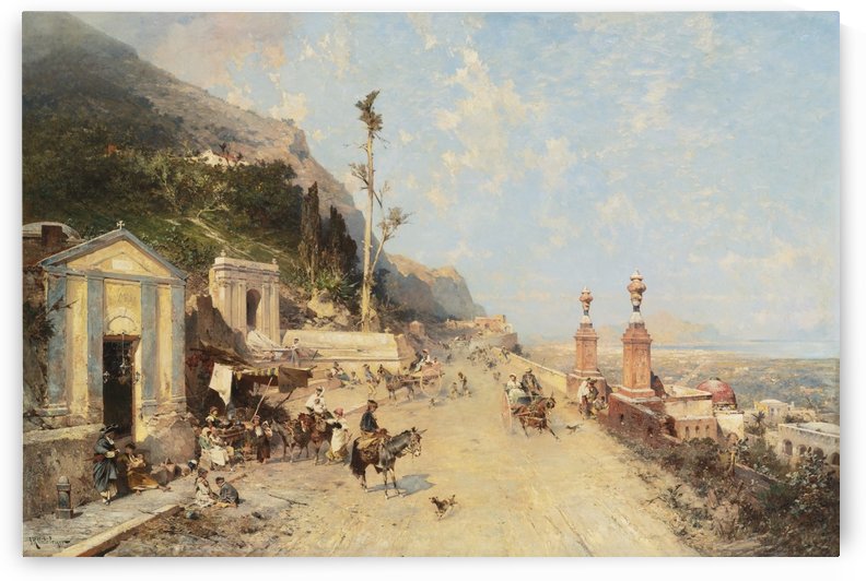 Landscape of a street by Franz Richard Unterberger