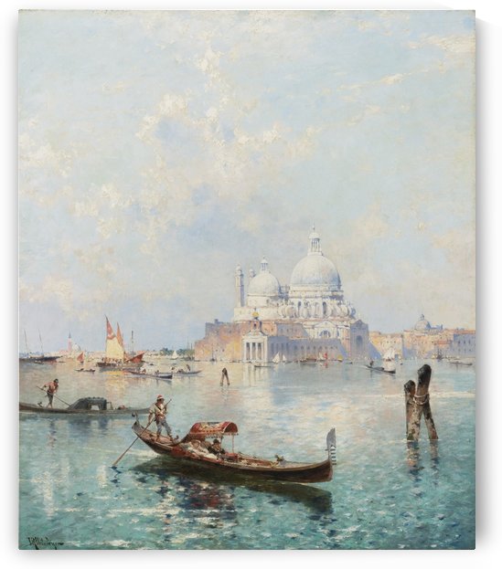 Sailing in a gondola by Franz Richard Unterberger