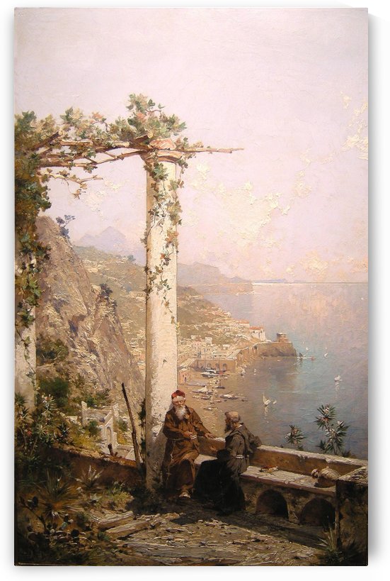 Two monks on the coast of Amalfi by Franz Richard Unterberger