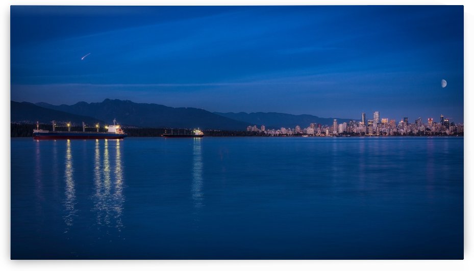 Shooting Star over Vancouver by Andrea Spallanzani