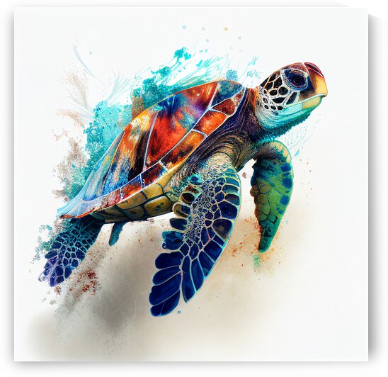 Turtle Painting Watercolor turtle by Goldfishwallart