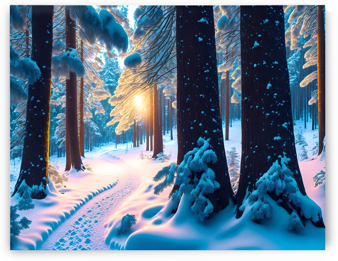 Snowy Forest Sunrise by Bill Swartwout Photography