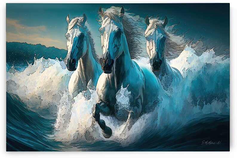 Neptuns Horses  by Susanne McMillan Art
