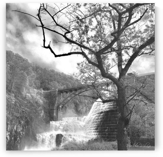 Croton Dam Wild Flowing Waterfall by Michele Milano Arts