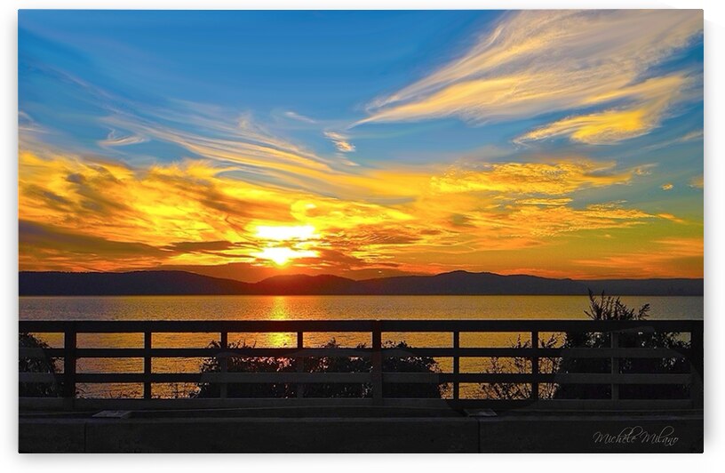 Evening Sunset at Croton on Hudson New York by Michele Milano Arts