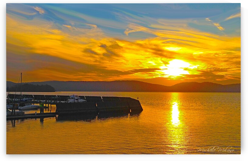 Evening Sunset at Croton on Hudson New York by Michele Milano Arts