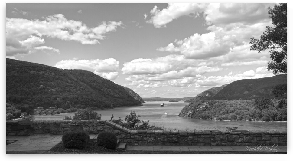 Iconic Hudson River from West Point in Black and White by Michele Milano Arts